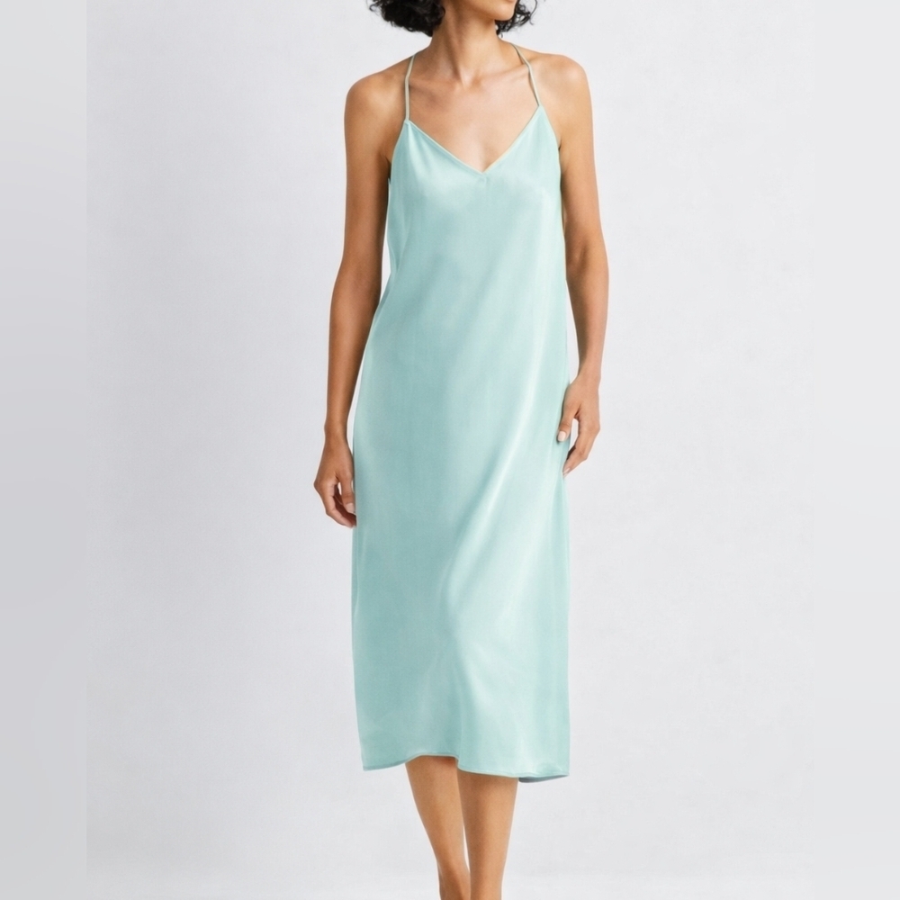 State of Day Sleeveless Crepe De Chine Nightgown COLOR: Perfect Mint SZ: S